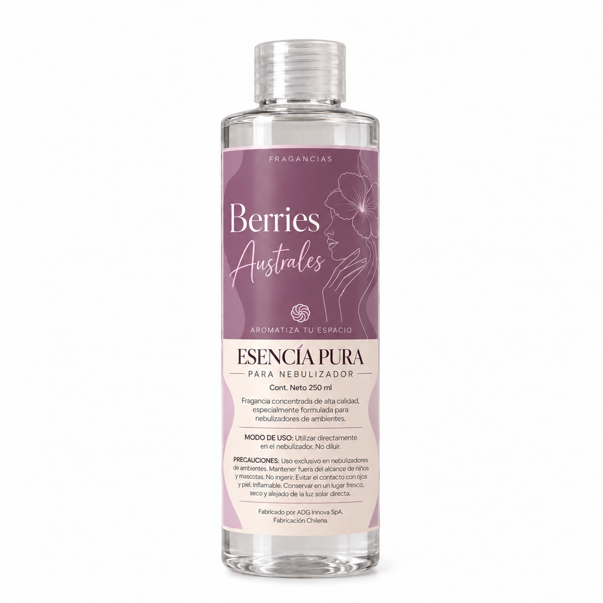 Esencia para nebulizador Berries Australes, botella de 250 ml