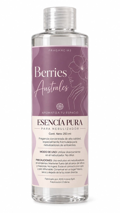 Esencia para nebulizador Berries Australes, botella de 250 ml